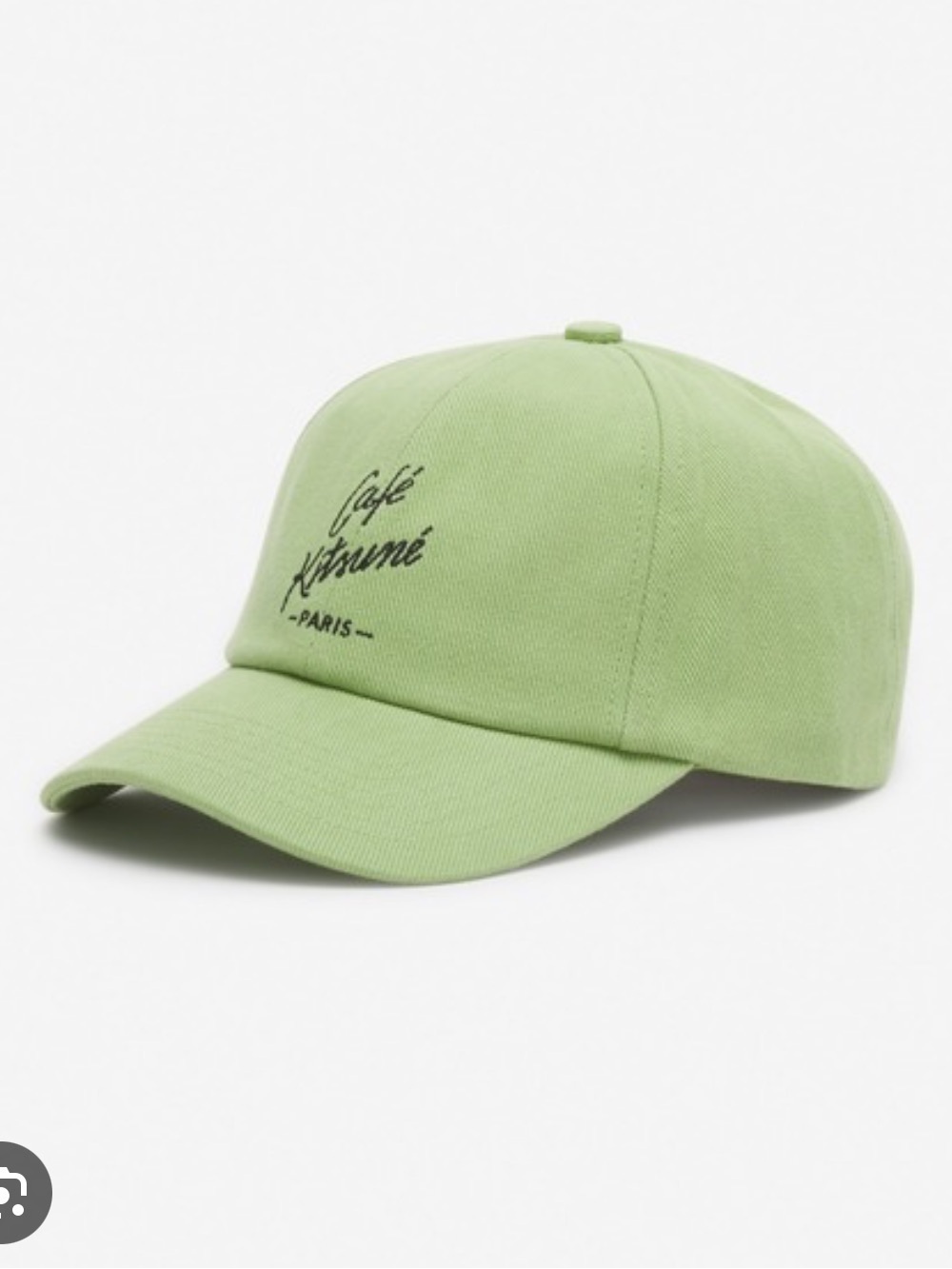 LIKE NEW MAISON KITSUNE Cafe Kitsune Cap, Light Green